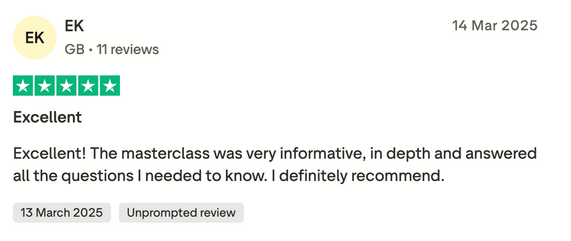 Customer testimonial