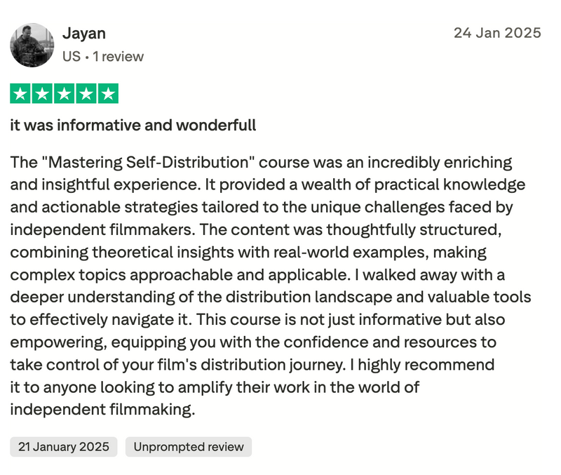 Customer testimonial